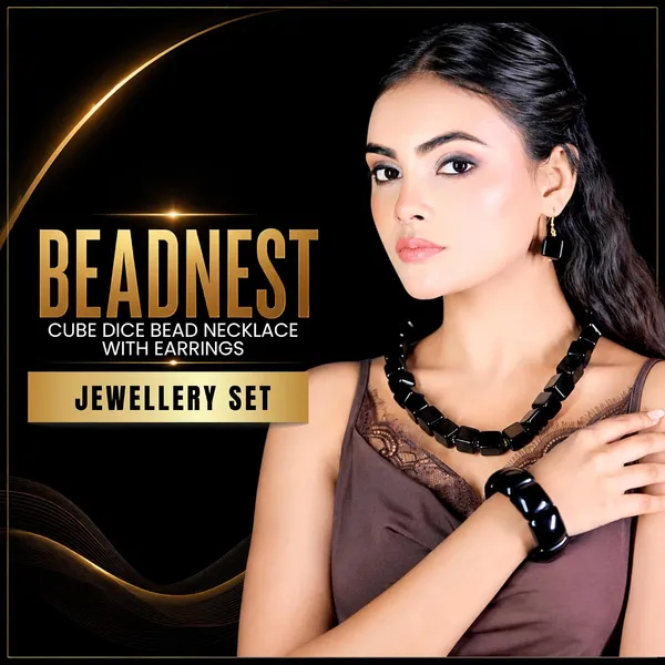 Cube_Dice_Bead_Necklace_For_Women_Chunky_Square_Block_Beaded_Statement_Necklace_Bold_Acrylic_Fashion_Jewellery_Navratri_Diwali_Party_Gift_Ethnic_Boho_Casual