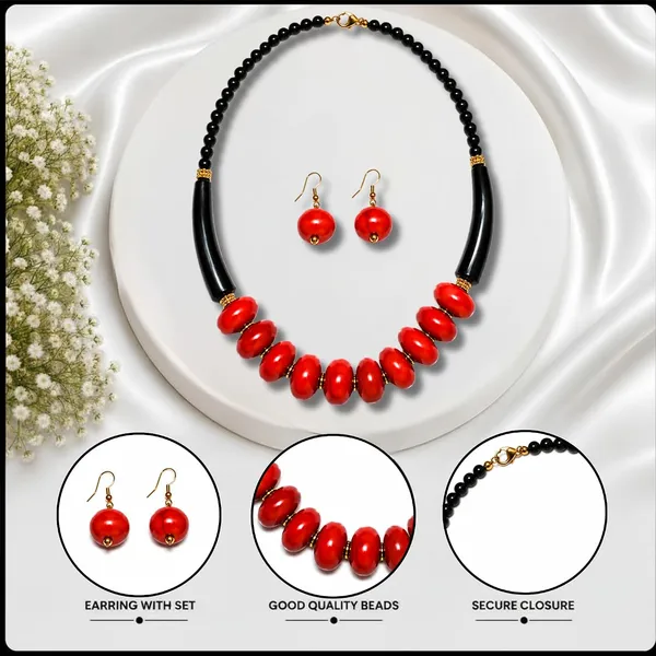 Graduated_Coin_Disc_Bead_Necklace_For_Women_Flat_Circular_Cascading_Beaded_Statement_Necklace_Bold_Acrylic_Fashion_Jewellery_Navratri_Diwali_Party_Gift_Ethnic_Boho