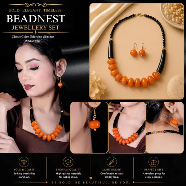 Graduated_Coin_Disc_Bead_Necklace_For_Women_Flat_Circular_Cascading_Beaded_Statement_Necklace_Bold_Acrylic_Fashion_Jewellery_Navratri_Diwali_Party_Gift_Ethnic_Boho