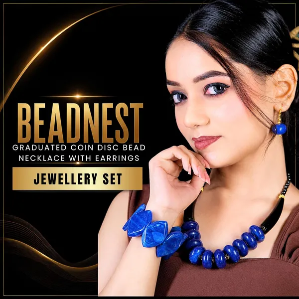 Graduated_Coin_Disc_Bead_Necklace_For_Women_Flat_Circular_Cascading_Beaded_Statement_Necklace_Bold_Acrylic_Fashion_Jewellery_Navratri_Diwali_Party_Gift_Ethnic_Boho
