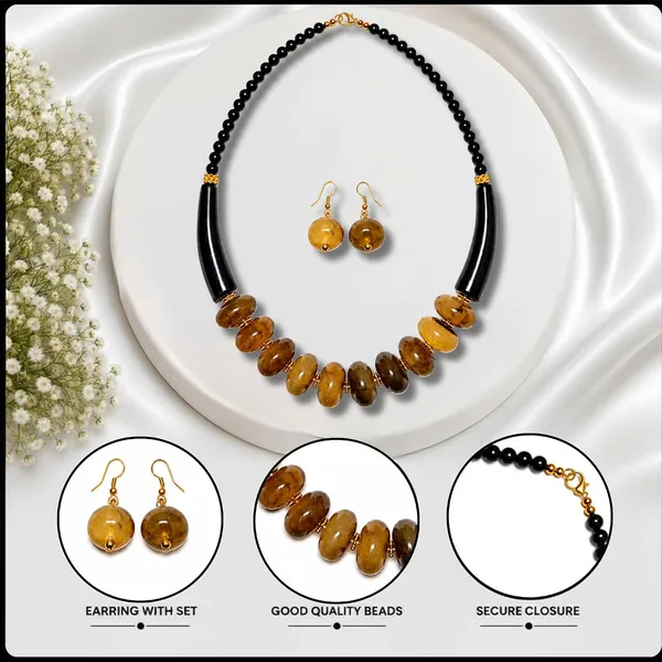 Graduated_Coin_Disc_Bead_Necklace_For_Women_Flat_Circular_Cascading_Beaded_Statement_Necklace_Bold_Acrylic_Fashion_Jewellery_Navratri_Diwali_Party_Gift_Ethnic_Boho