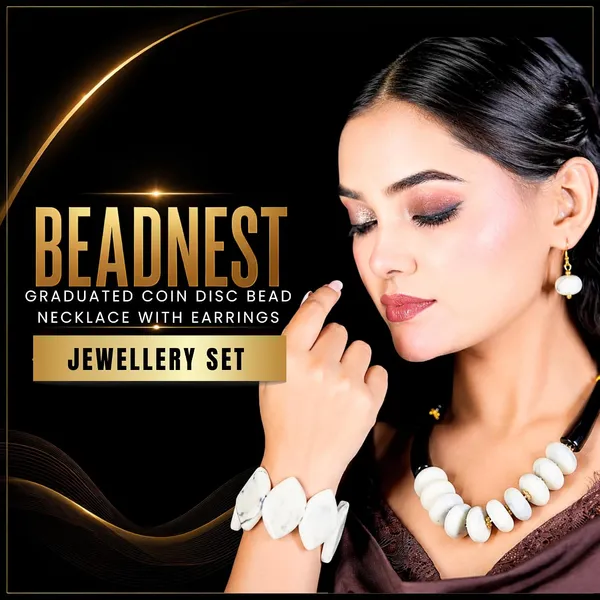 Graduated_Coin_Disc_Bead_Necklace_For_Women_Flat_Circular_Cascading_Beaded_Statement_Necklace_Bold_Acrylic_Fashion_Jewellery_Navratri_Diwali_Party_Gift_Ethnic_Boho