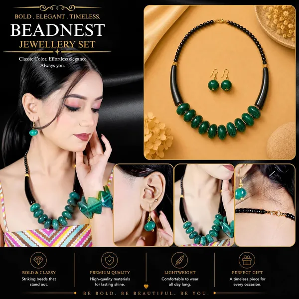 Graduated_Coin_Disc_Bead_Necklace_For_Women_Flat_Circular_Cascading_Beaded_Statement_Necklace_Bold_Acrylic_Fashion_Jewellery_Navratri_Diwali_Party_Gift_Ethnic_Boho