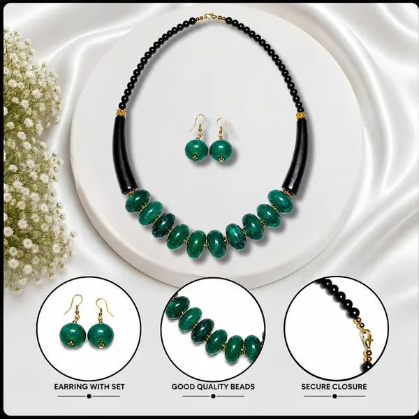 Graduated_Coin_Disc_Bead_Necklace_For_Women_Flat_Circular_Cascading_Beaded_Statement_Necklace_Bold_Acrylic_Fashion_Jewellery_Navratri_Diwali_Party_Gift_Ethnic_Boho