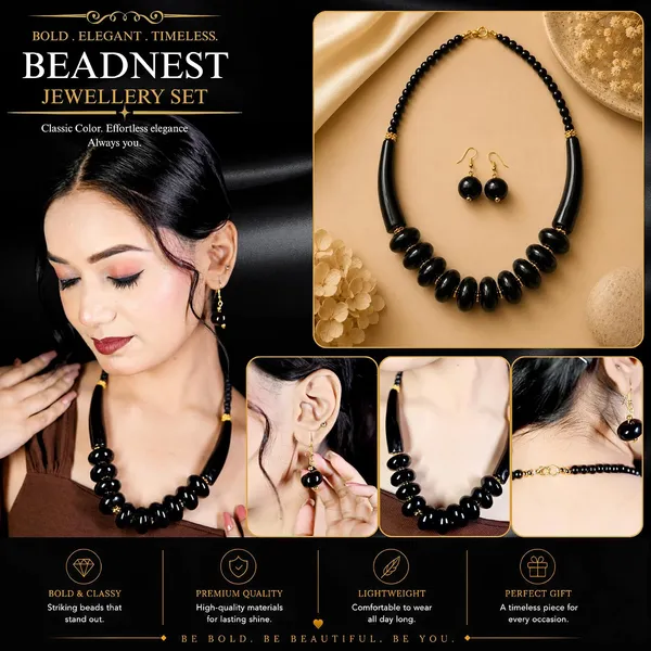 Graduated_Coin_Disc_Bead_Necklace_For_Women_Flat_Circular_Cascading_Beaded_Statement_Necklace_Bold_Acrylic_Fashion_Jewellery_Navratri_Diwali_Party_Gift_Ethnic_Boho