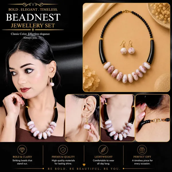 Graduated_Coin_Disc_Bead_Necklace_For_Women_Flat_Circular_Cascading_Beaded_Statement_Necklace_Bold_Acrylic_Fashion_Jewellery_Navratri_Diwali_Party_Gift_Ethnic_Boho