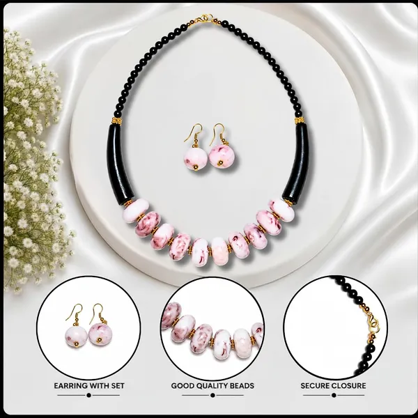 Graduated_Coin_Disc_Bead_Necklace_For_Women_Flat_Circular_Cascading_Beaded_Statement_Necklace_Bold_Acrylic_Fashion_Jewellery_Navratri_Diwali_Party_Gift_Ethnic_Boho