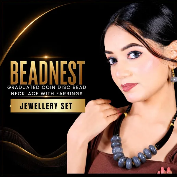 Graduated_Coin_Disc_Bead_Necklace_For_Women_Flat_Circular_Cascading_Beaded_Statement_Necklace_Bold_Acrylic_Fashion_Jewellery_Navratri_Diwali_Party_Gift_Ethnic_Boho