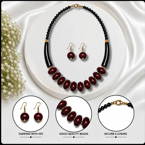 Graduated_Coin_Disc_Bead_Necklace_For_Women_Flat_Circular_Cascading_Beaded_Statement_Necklace_Bold_Acrylic_Fashion_Jewellery_Navratri_Diwali_Party_Gift_Ethnic_Boho