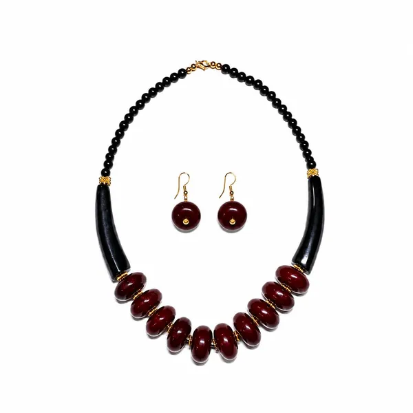 Graduated_Coin_Disc_Bead_Necklace_For_Women_Flat_Circular_Cascading_Beaded_Statement_Necklace_Bold_Acrylic_Fashion_Jewellery_Navratri_Diwali_Party_Gift_Ethnic_Boho