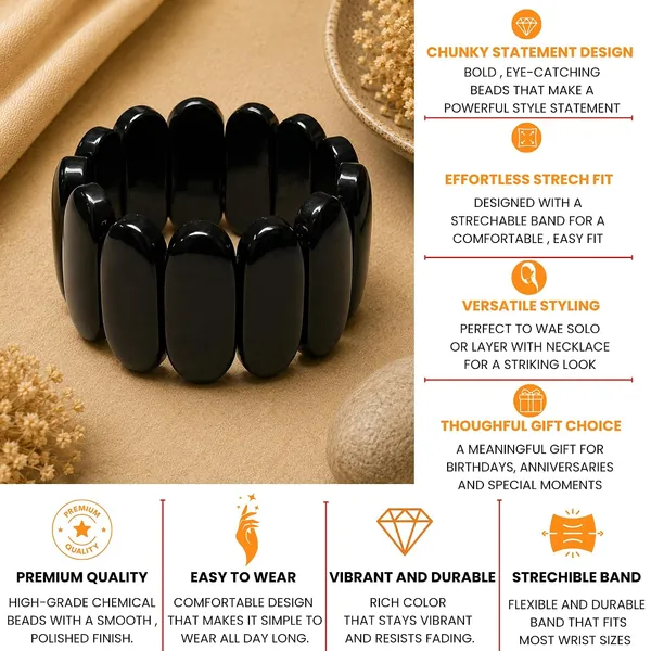 Smooth_Orbit_Bead_Elastic_Stretch_Bracelet_For_Women_Classic_Round_Polished_Bead_Bracelet_Stackable_Acrylic_Fashion_Jewellery_Navratri_Diwali_Party_Gift_Boho_Daily_Wear