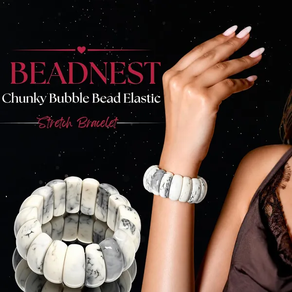 Product_Summary_Beadnest_Chunky_Bubble_Bead_Elastic_Stretch_Bracelet_For_Women_Acrylic_Beaded_Stackable_Boho_Bracelet_Statement_Fashion_Jewellery_Navratri_Diwali_Party_Gift