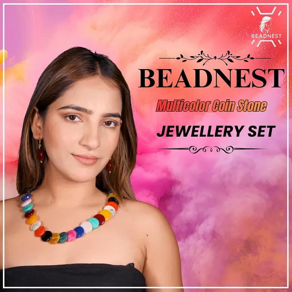 Coin_Stone_Necklace_Set_For_Women_Handmade_Bead_Statement_Necklace_With_Earrings_Fashion_Jewellery_For_Party_Wedding_Office_Ethnic_Casual_Wear_Premium_Gift_For_Women