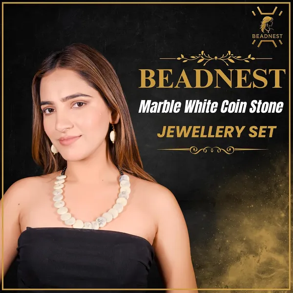 Coin_Stone_Necklace_Set_For_Women_Handmade_Bead_Statement_Necklace_With_Earrings_Fashion_Jewellery_For_Party_Wedding_Office_Ethnic_Casual_Wear_Premium_Gift_For_Women