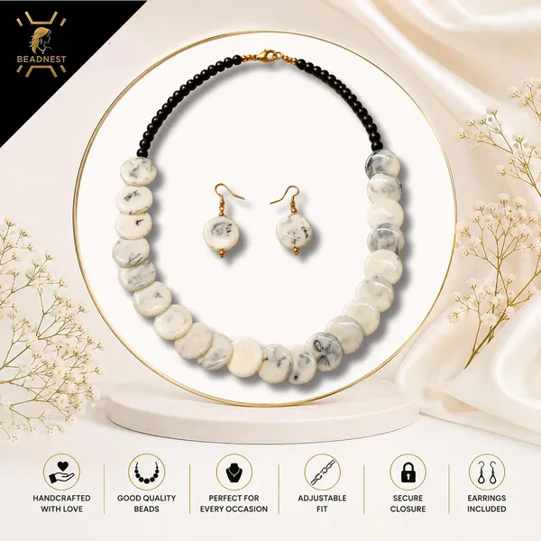 Coin_Stone_Necklace_Set_For_Women_Handmade_Bead_Statement_Necklace_With_Earrings_Fashion_Jewellery_For_Party_Wedding_Office_Ethnic_Casual_Wear_Premium_Gift_For_Women
