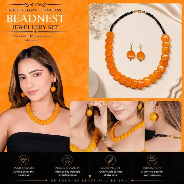 Coin_Stone_Necklace_Set_For_Women_Handmade_Bead_Statement_Necklace_With_Earrings_Fashion_Jewellery_For_Party_Wedding_Office_Ethnic_Casual_Wear_Premium_Gift_For_Women