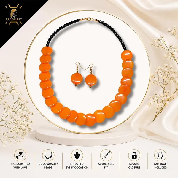 Coin_Stone_Necklace_Set_For_Women_Handmade_Bead_Statement_Necklace_With_Earrings_Fashion_Jewellery_For_Party_Wedding_Office_Ethnic_Casual_Wear_Premium_Gift_For_Women