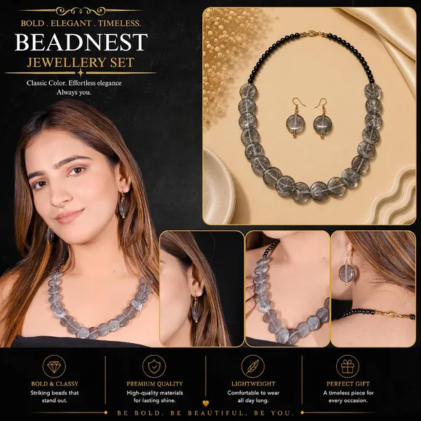Coin_Stone_Necklace_Set_For_Women_Handmade_Bead_Statement_Necklace_With_Earrings_Fashion_Jewellery_For_Party_Wedding_Office_Ethnic_Casual_Wear_Premium_Gift_For_Women