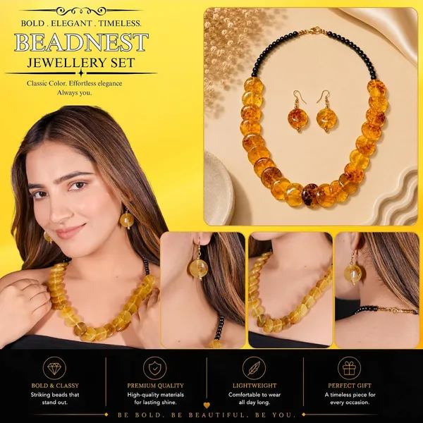 Product_Summary_Beadnest_Coin_Stone_Necklace_Set_For_Women_Handmade_Bead_Statement_Necklace_With_Earrings_Fashion_Jewellery_For_Party_Wedding_Office_Ethnic_Casual_Wear_Premium_Gift_For_Women