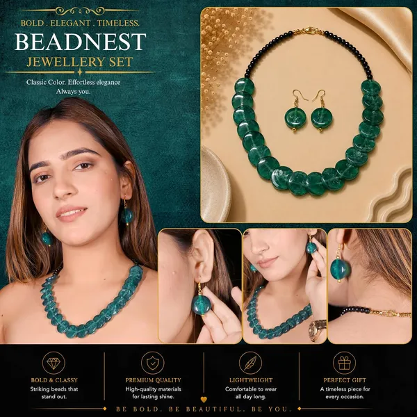 Coin_Stone_Necklace_Set_For_Women_Handmade_Bead_Statement_Necklace_With_Earrings_Fashion_Jewellery_For_Party_Wedding_Office_Ethnic_Casual_Wear_Premium_Gift_For_Women