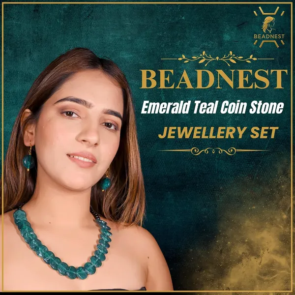 Coin_Stone_Necklace_Set_For_Women_Handmade_Bead_Statement_Necklace_With_Earrings_Fashion_Jewellery_For_Party_Wedding_Office_Ethnic_Casual_Wear_Premium_Gift_For_Women