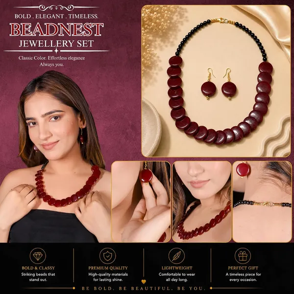 Product_Summary_Beadnest_Coin_Stone_Necklace_Set_For_Women_Handmade_Bead_Statement_Necklace_With_Earrings_Fashion_Jewellery_For_Party_Wedding_Office_Ethnic_Casual_Wear_Premium_Gift_For_Women