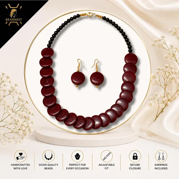 Product_Summary_Beadnest_Coin_Stone_Necklace_Set_For_Women_Handmade_Bead_Statement_Necklace_With_Earrings_Fashion_Jewellery_For_Party_Wedding_Office_Ethnic_Casual_Wear_Premium_Gift_For_Women