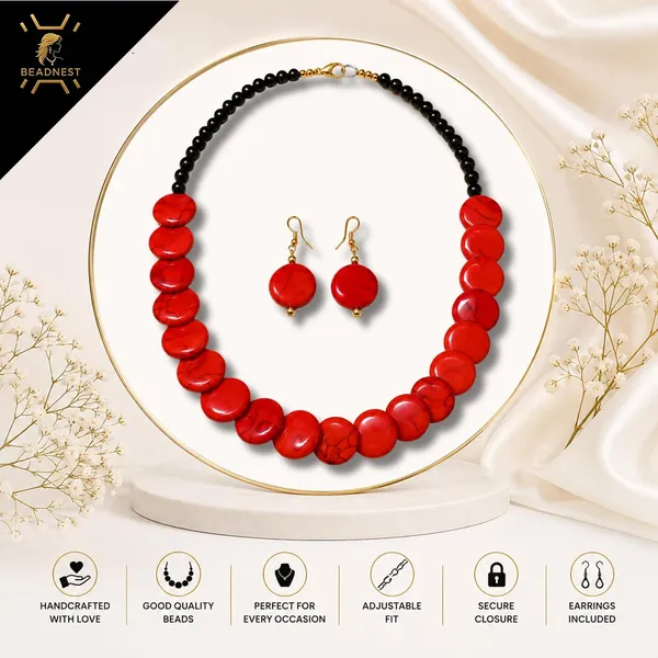 Coin_Stone_Necklace_Set_For_Women_Handmade_Bead_Statement_Necklace_With_Earrings_Fashion_Jewellery_For_Party_Wedding_Office_Ethnic_Casual_Wear_Premium_Gift_For_Women