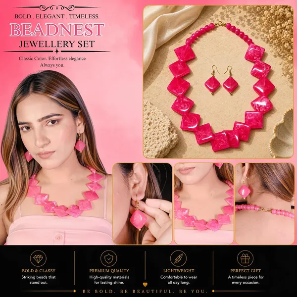 Diamond_Slab_Bead_Necklace_Earrings_Set_For_Women_Boho_Tribal_Marble_Amber_Stone_Look_Statement_Jewellery_Kite_Cut_Acrylic_Beads_Navratri_Diwali_Party_Gift