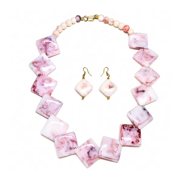 Diamond_Slab_Bead_Necklace_Earrings_Set_For_Women_Boho_Tribal_Marble_Amber_Stone_Look_Statement_Jewellery_Kite_Cut_Acrylic_Beads_Navratri_Diwali_Party_Gift