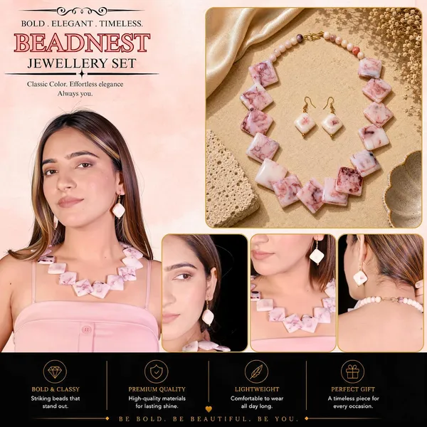 Diamond_Slab_Bead_Necklace_Earrings_Set_For_Women_Boho_Tribal_Marble_Amber_Stone_Look_Statement_Jewellery_Kite_Cut_Acrylic_Beads_Navratri_Diwali_Party_Gift