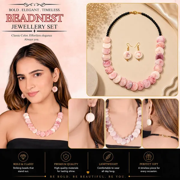 Coin_Stone_Necklace_Set_For_Women_Handmade_Bead_Statement_Necklace_With_Earrings_Fashion_Jewellery_For_Party_Wedding_Office_Ethnic_Casual_Wear_Premium_Gift_For_Women