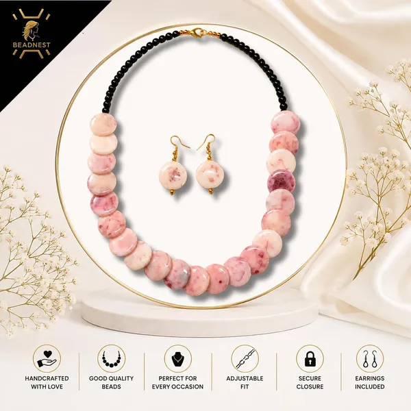 Coin_Stone_Necklace_Set_For_Women_Handmade_Bead_Statement_Necklace_With_Earrings_Fashion_Jewellery_For_Party_Wedding_Office_Ethnic_Casual_Wear_Premium_Gift_For_Women