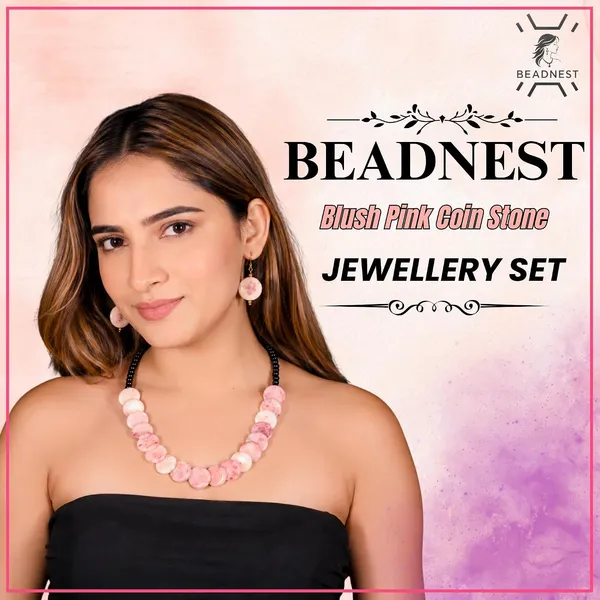 Coin_Stone_Necklace_Set_For_Women_Handmade_Bead_Statement_Necklace_With_Earrings_Fashion_Jewellery_For_Party_Wedding_Office_Ethnic_Casual_Wear_Premium_Gift_For_Women