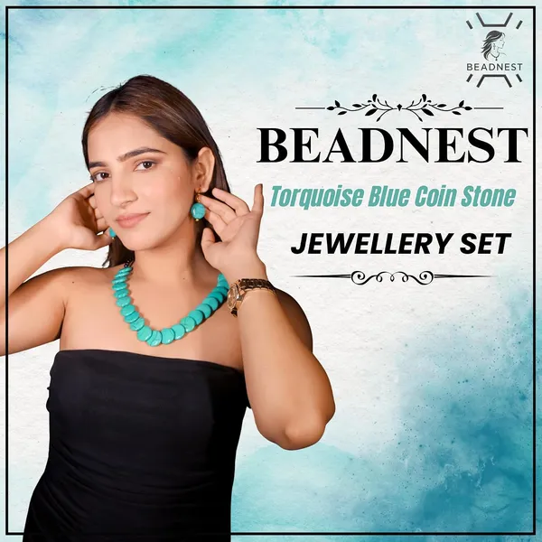 Coin_Stone_Necklace_Set_For_Women_Handmade_Bead_Statement_Necklace_With_Earrings_Fashion_Jewellery_For_Party_Wedding_Office_Ethnic_Casual_Wear_Premium_Gift_For_Women