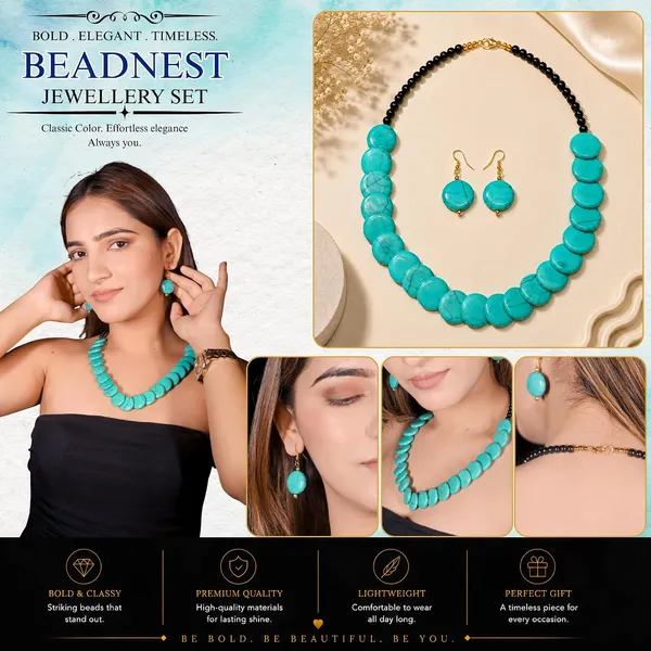Coin_Stone_Necklace_Set_For_Women_Handmade_Bead_Statement_Necklace_With_Earrings_Fashion_Jewellery_For_Party_Wedding_Office_Ethnic_Casual_Wear_Premium_Gift_For_Women