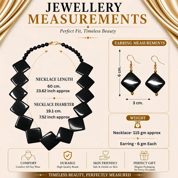 Diamond_Slab_Bead_Necklace_Earrings_Set_For_Women_Boho_Tribal_Marble_Amber_Stone_Look_Statement_Jewellery_Kite_Cut_Acrylic_Beads_Navratri_Diwali_Party_Gift