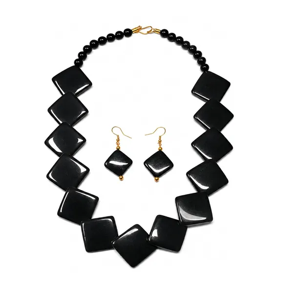 Diamond_Slab_Bead_Necklace_Earrings_Set_For_Women_Boho_Tribal_Marble_Amber_Stone_Look_Statement_Jewellery_Kite_Cut_Acrylic_Beads_Navratri_Diwali_Party_Gift