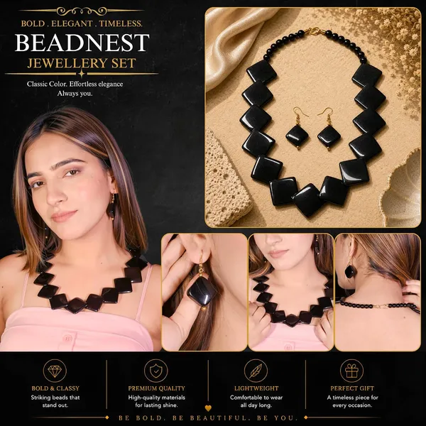 Diamond_Slab_Bead_Necklace_Earrings_Set_For_Women_Boho_Tribal_Marble_Amber_Stone_Look_Statement_Jewellery_Kite_Cut_Acrylic_Beads_Navratri_Diwali_Party_Gift