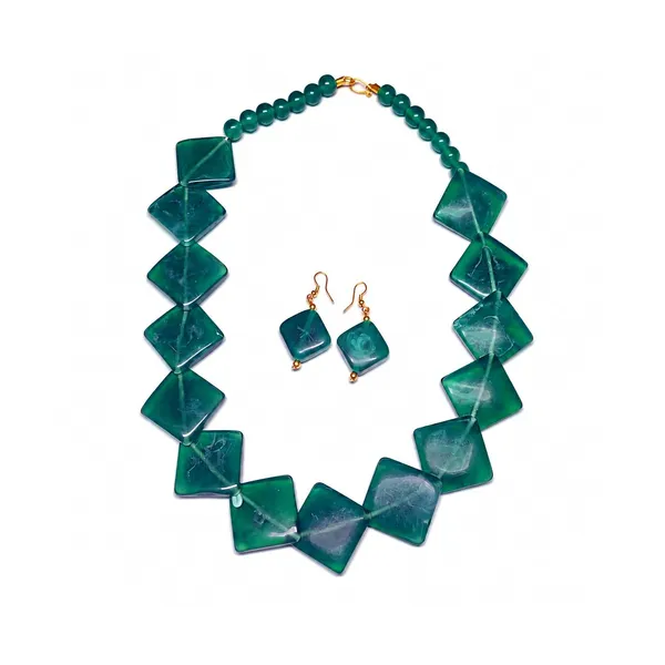 Diamond_Slab_Bead_Necklace_Earrings_Set_For_Women_Boho_Tribal_Marble_Amber_Stone_Look_Statement_Jewellery_Kite_Cut_Acrylic_Beads_Navratri_Diwali_Party_Gift