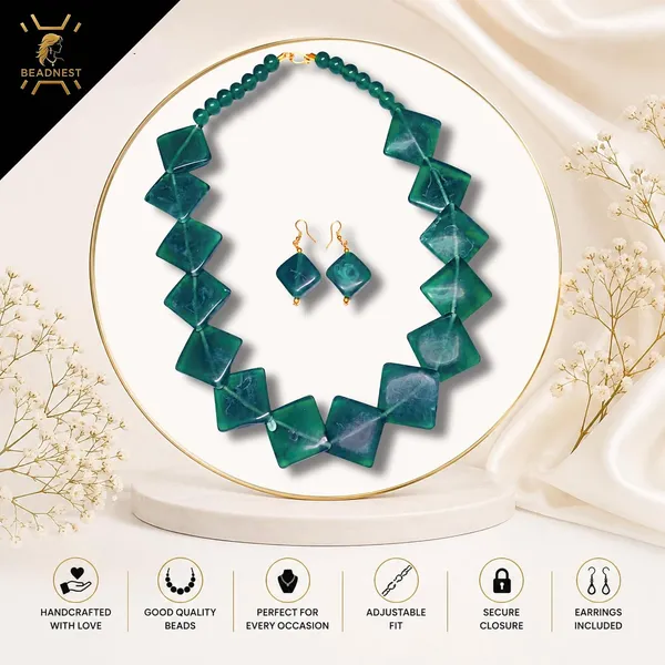 Diamond_Slab_Bead_Necklace_Earrings_Set_For_Women_Boho_Tribal_Marble_Amber_Stone_Look_Statement_Jewellery_Kite_Cut_Acrylic_Beads_Navratri_Diwali_Party_Gift