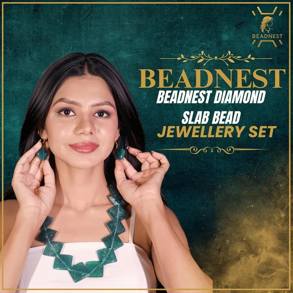 Diamond_Slab_Bead_Necklace_Earrings_Set_For_Women_Boho_Tribal_Marble_Amber_Stone_Look_Statement_Jewellery_Kite_Cut_Acrylic_Beads_Navratri_Diwali_Party_Gift