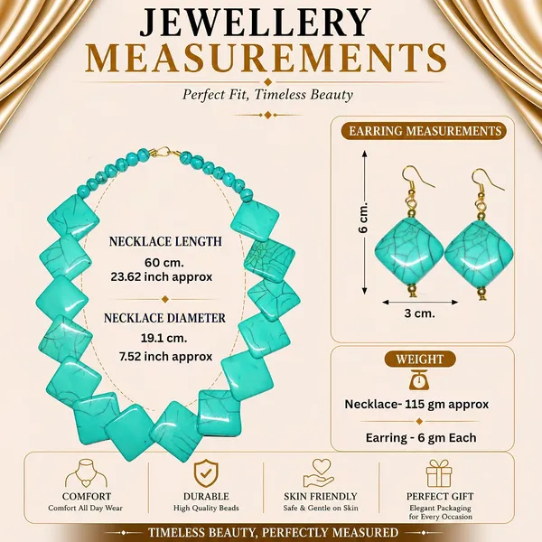 Diamond_Slab_Bead_Necklace_Earrings_Set_For_Women_Boho_Tribal_Marble_Amber_Stone_Look_Statement_Jewellery_Kite_Cut_Acrylic_Beads_Navratri_Diwali_Party_Gift