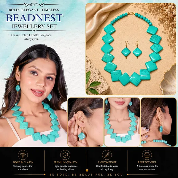 Diamond_Slab_Bead_Necklace_Earrings_Set_For_Women_Boho_Tribal_Marble_Amber_Stone_Look_Statement_Jewellery_Kite_Cut_Acrylic_Beads_Navratri_Diwali_Party_Gift