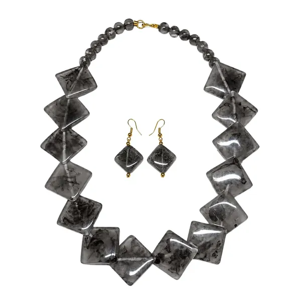 Diamond_Slab_Bead_Necklace_Earrings_Set_For_Women_Boho_Tribal_Marble_Amber_Stone_Look_Statement_Jewellery_Kite_Cut_Acrylic_Beads_Navratri_Diwali_Party_Gift