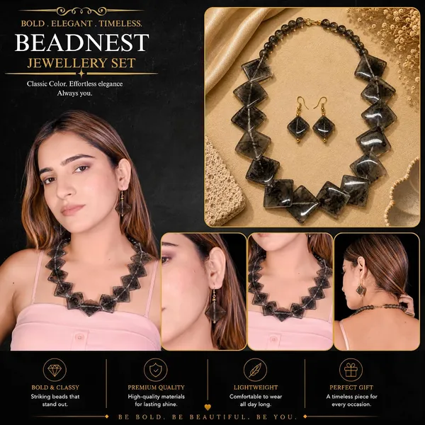 Diamond_Slab_Bead_Necklace_Earrings_Set_For_Women_Boho_Tribal_Marble_Amber_Stone_Look_Statement_Jewellery_Kite_Cut_Acrylic_Beads_Navratri_Diwali_Party_Gift