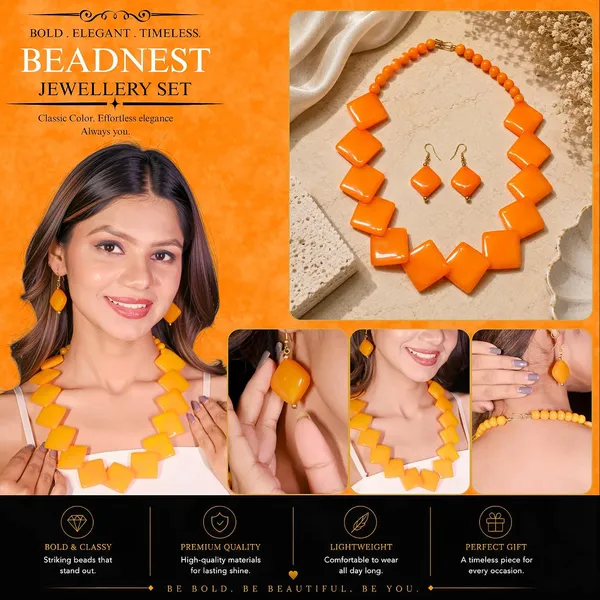 Diamond_Slab_Bead_Necklace_Earrings_Set_For_Women_Boho_Tribal_Marble_Amber_Stone_Look_Statement_Jewellery_Kite_Cut_Acrylic_Beads_Navratri_Diwali_Party_Gift