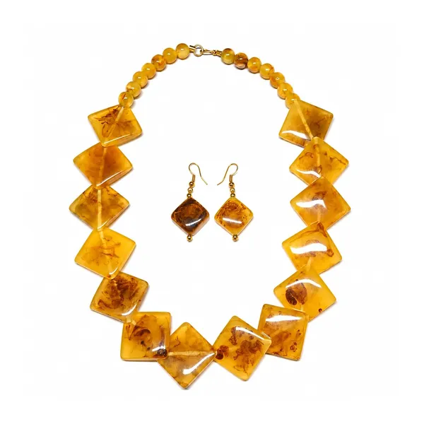 Diamond_Slab_Bead_Necklace_Earrings_Set_For_Women_Boho_Tribal_Marble_Amber_Stone_Look_Statement_Jewellery_Kite_Cut_Acrylic_Beads_Navratri_Diwali_Party_Gift