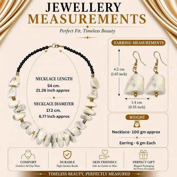 Graduated_Nugget_Tumble_Bead_Necklace_Earrings_Set_For_Women_Boho_Tribal_Afghani_Style_Acrylic_Stone_Look_Statement_Jewellery_Amber_Black_Gold_Navratri_Diwali_Party_Gift