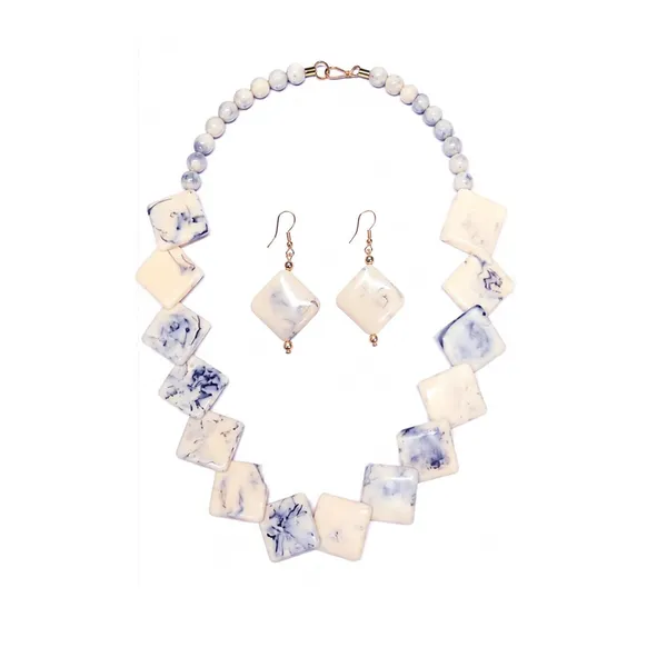 Diamond_Slab_Bead_Necklace_Earrings_Set_For_Women_Boho_Tribal_Marble_Amber_Stone_Look_Statement_Jewellery_Kite_Cut_Acrylic_Beads_Navratri_Diwali_Party_Gift